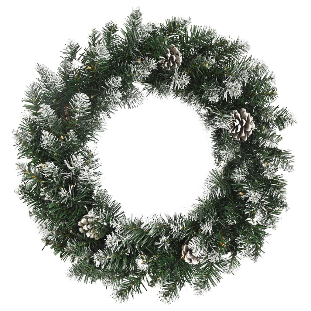 8720287068365_g_en_hd_1 vidaXL Christmas Wreath with LED Lights Green 60 cm PVC - Image 2