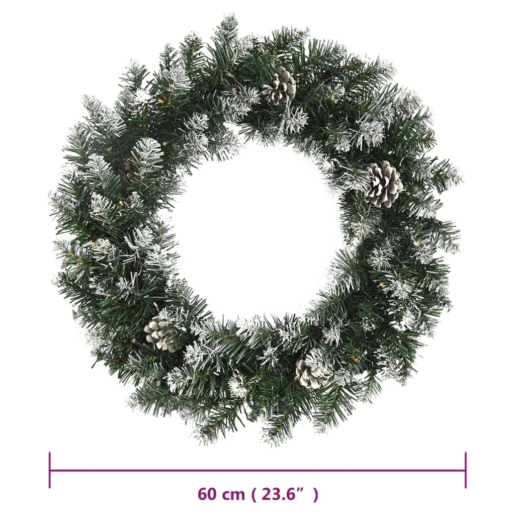 8720287068365_g_en_hd_4 vidaXL Christmas Wreath with LED Lights Green 60 cm PVC - Image 5