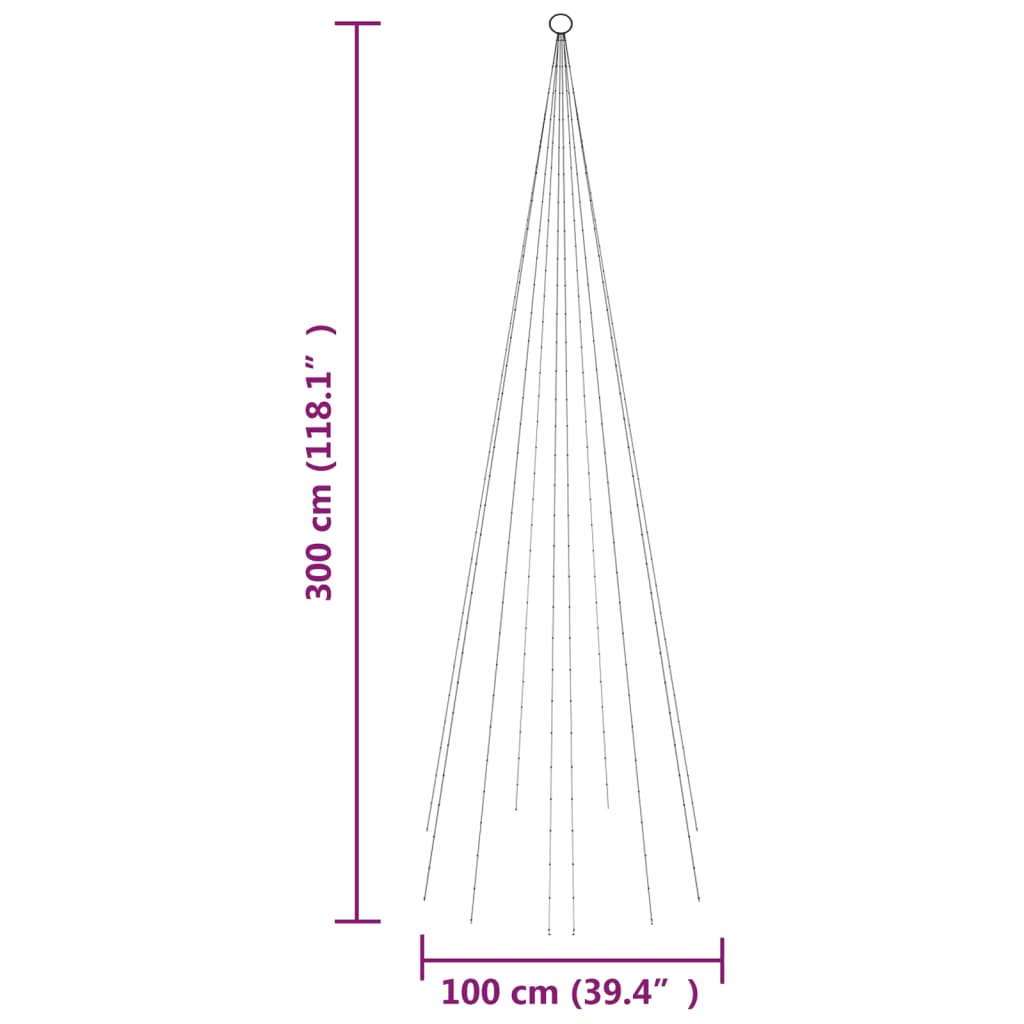 8720287069423_g_en_hd_9 vidaXL Christmas Tree on Flagpole Cold white 310 LEDs 300 cm - Image 11