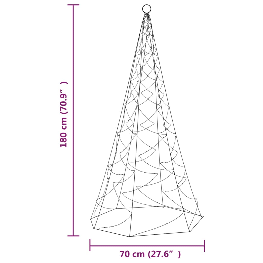 8720287069539_g_en_hd_9 vidaXL Christmas Tree on Flagpole Warm White 200 LEDs 180 cm - Image 11