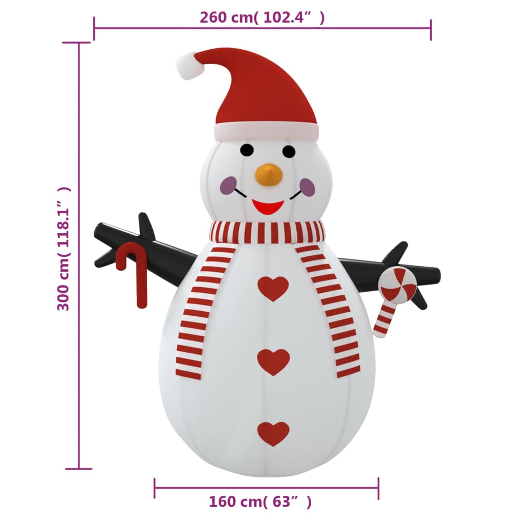 8720287070573_g_en_hd_10 vidaXL Inflatable Snowman with LEDs 300 cm - Image 12
