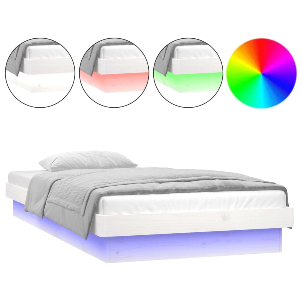 8720287071914_a_en_hd_1 vidaXL LED Bed Frame without Mattress White 90x190 cm Solid Wood - Image 2