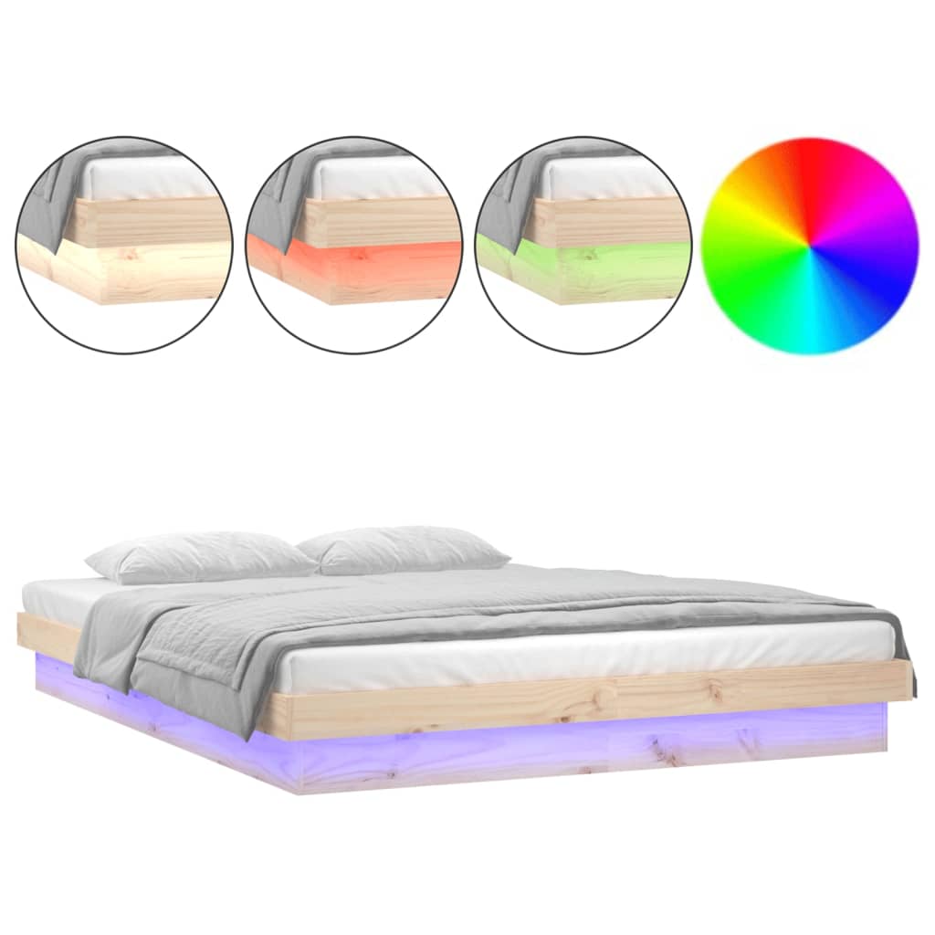 8720287072003_a_en_hd_1 vidaXL LED Bed Frame without Mattress 135x190 cm Solid Wood - Image 2