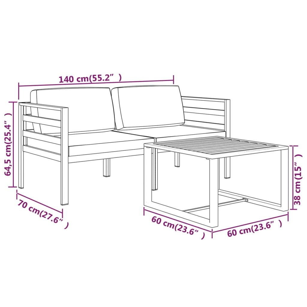 8720287077404_g_en_hd_5 vidaXL 3 Piece Garden Lounge Set with Cushions Aluminium Anthracite - Image 7