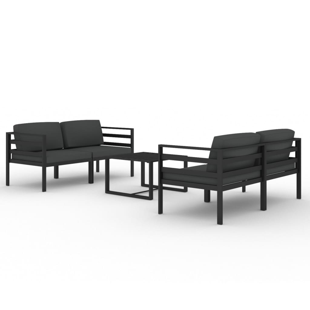 8720287077695_a_en_hd_1 vidaXL 5 Piece Garden Lounge Set with Cushions Aluminium Anthracite - Image 2