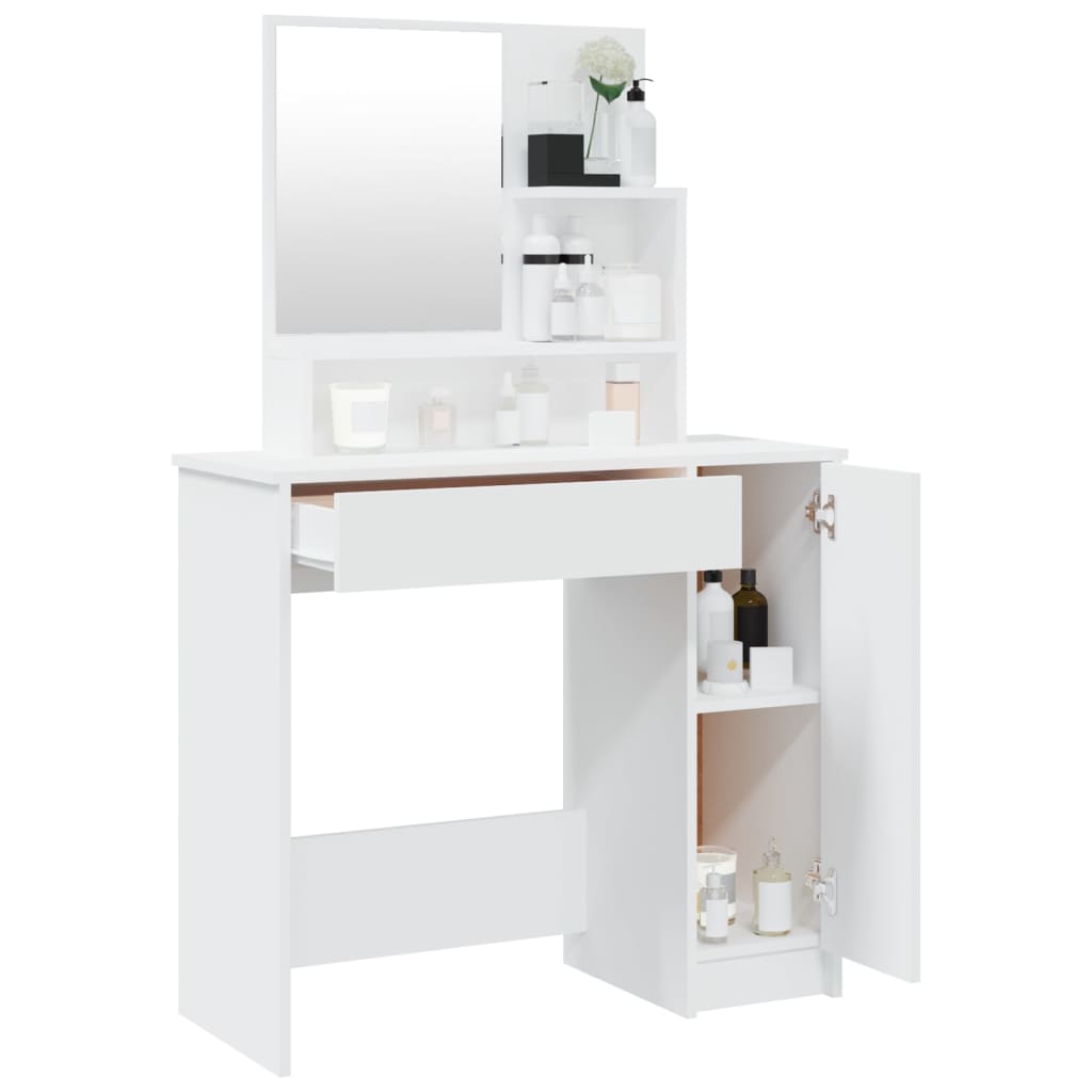 8720287078128_g_en_hd_3 vidaXL Dressing Table with Mirror White 86.5x35x136 cm - Image 6