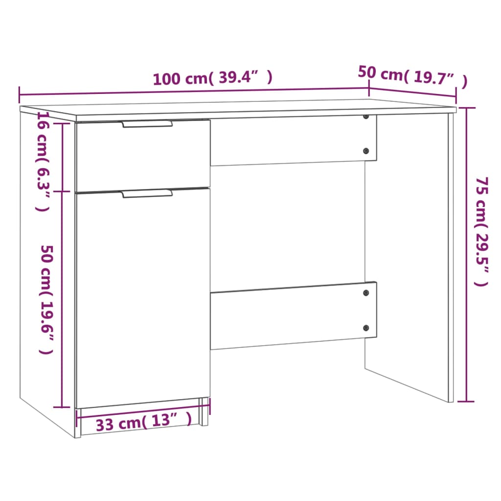 8720287079774_g_en_hd_7 vidaXL Desk White 100x50x75 cm Engineered Wood - Image 10