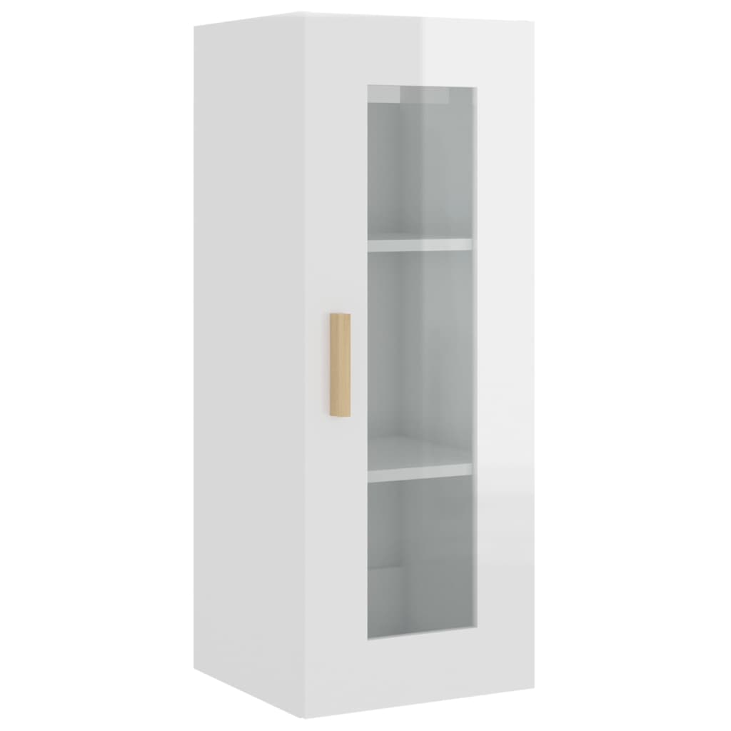 8720287081418_a_en_hd_1 vidaXL Hanging Wall Cabinet High Gloss White 34.5x34x90 cm - Image 2
