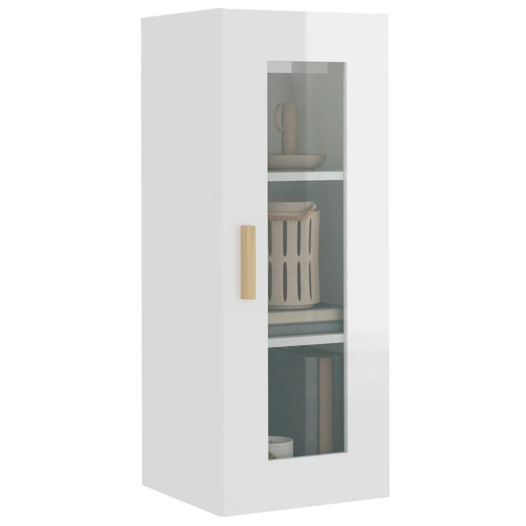 8720287081418_g_en_hd_3 vidaXL Hanging Wall Cabinet High Gloss White 34.5x34x90 cm - Image 6
