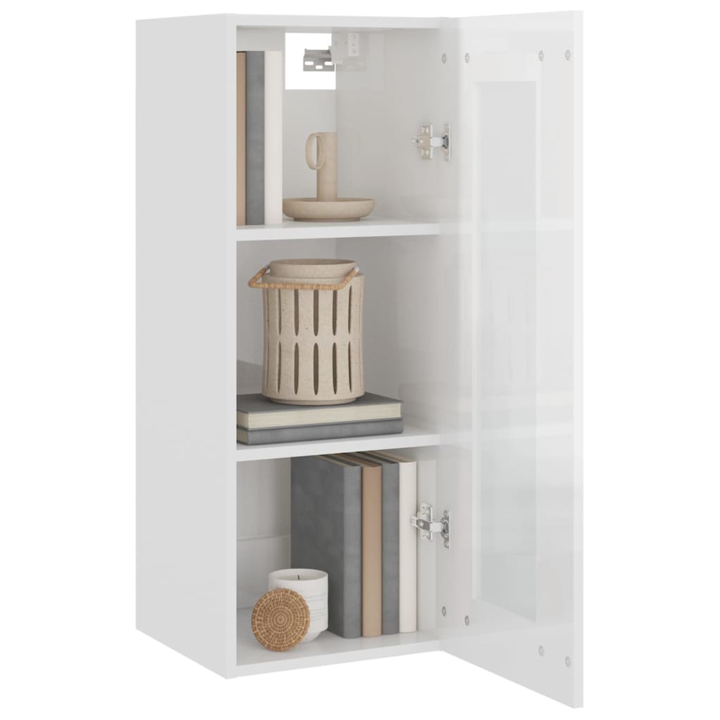 8720287081418_g_en_hd_4 vidaXL Hanging Wall Cabinet High Gloss White 34.5x34x90 cm - Image 7