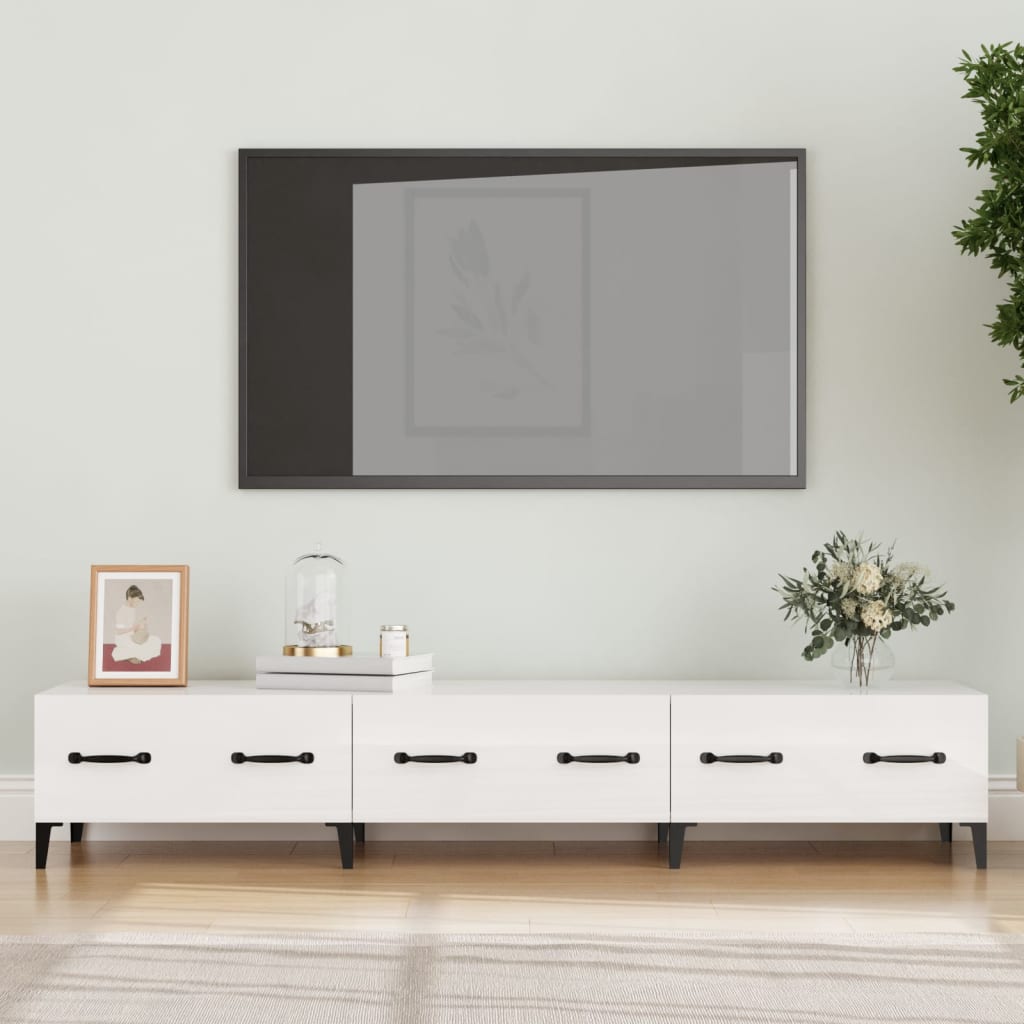 8720287082217_m_en_hd_1 vidaXL TV Cabinet High Gloss White 150x34.5x30 cm Engineered Wood - Image 1