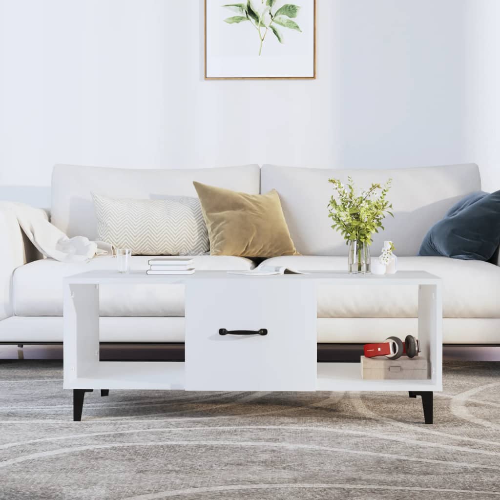 vidaXL Coffee Table White 102x50x40 cm Engineered Wood