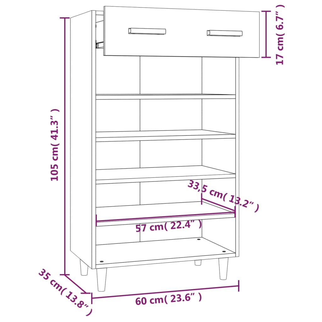 8720287082934_g_en_hd_7 vidaXL Shoe Cabinet Black 60x35x105 cm Engineered Wood - Image 10
