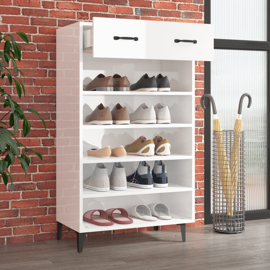 8720287083016_g_en_hd_1 vidaXL Shoe Cabinet High Gloss White 60x35x105 cm Engineered Wood - Image 4