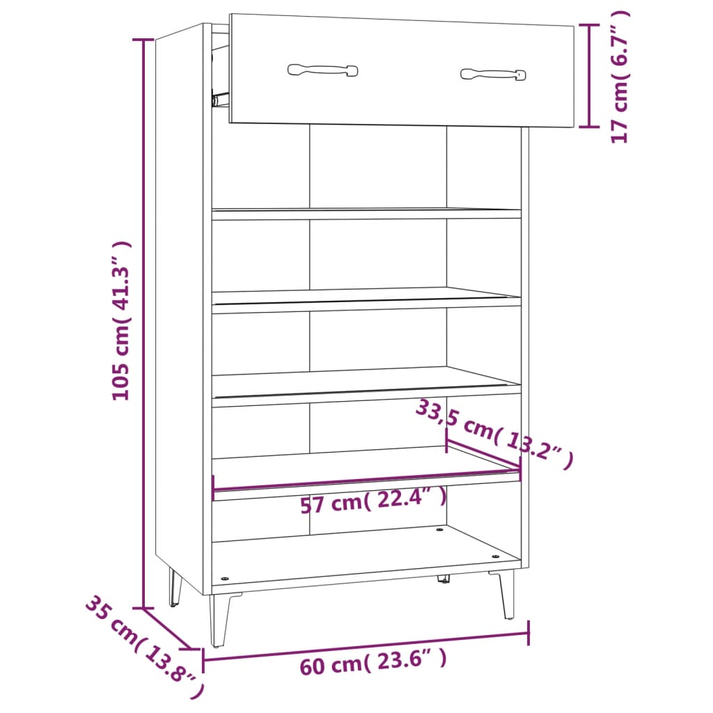 8720287083016_g_en_hd_7 vidaXL Shoe Cabinet High Gloss White 60x35x105 cm Engineered Wood - Image 10
