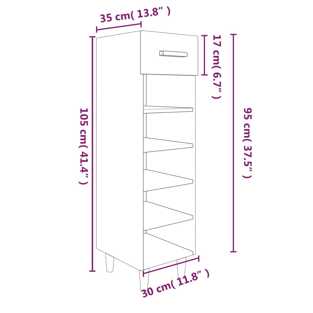 8720287083061_g_en_hd_7 vidaXL Shoe Cabinet High Gloss White 30x35x105 cm Engineered Wood - Image 10