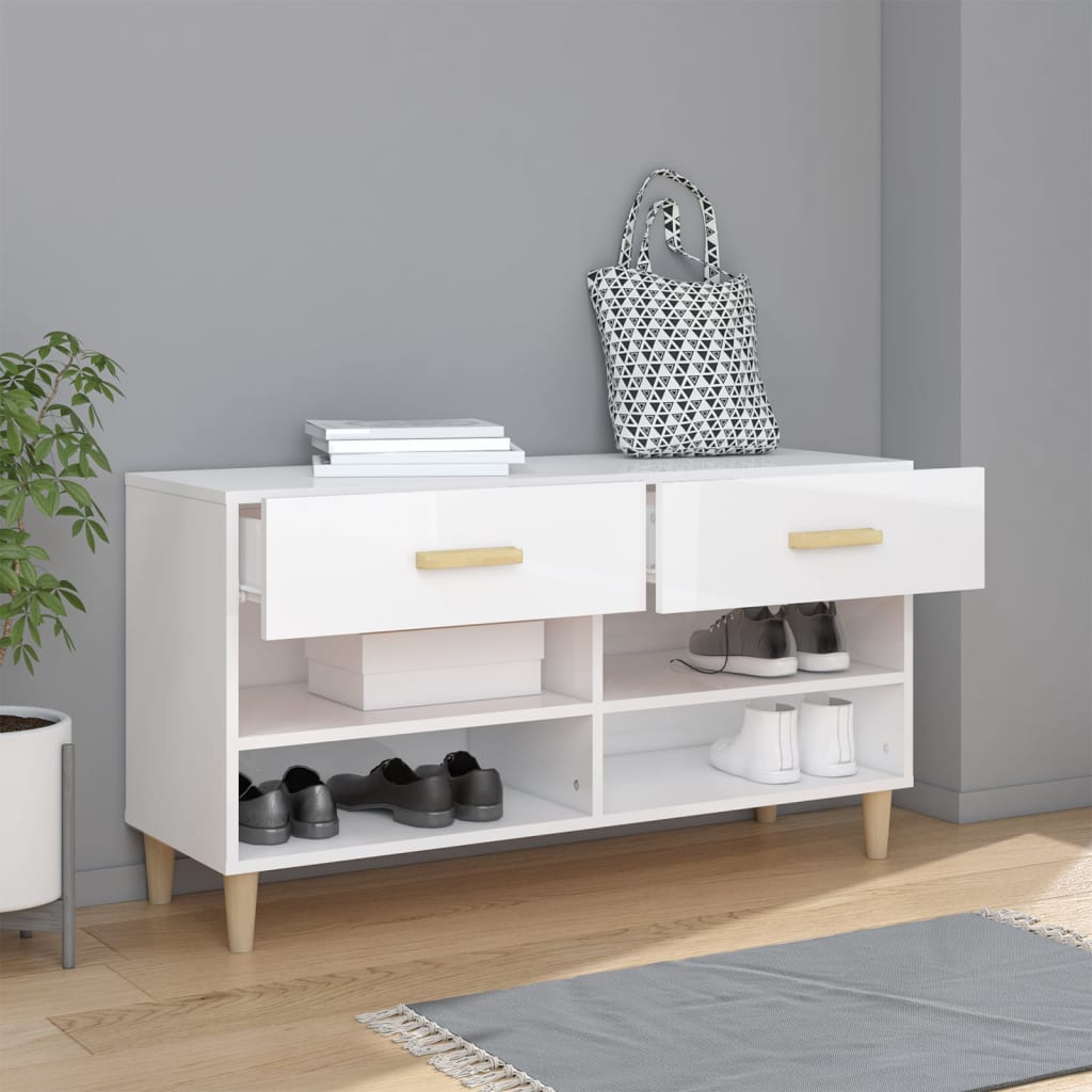 8720287083160_g_en_hd_1 vidaXL Shoe Cabinet High Gloss White 102x35x55 cm Engineered Wood - Image 3
