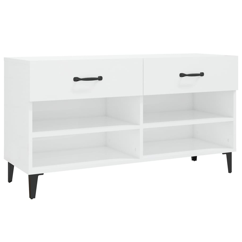 8720287083214_a_en_hd_1 vidaXL Shoe Cabinet High Gloss White 102x35x55 cm Engineered Wood - Image 2