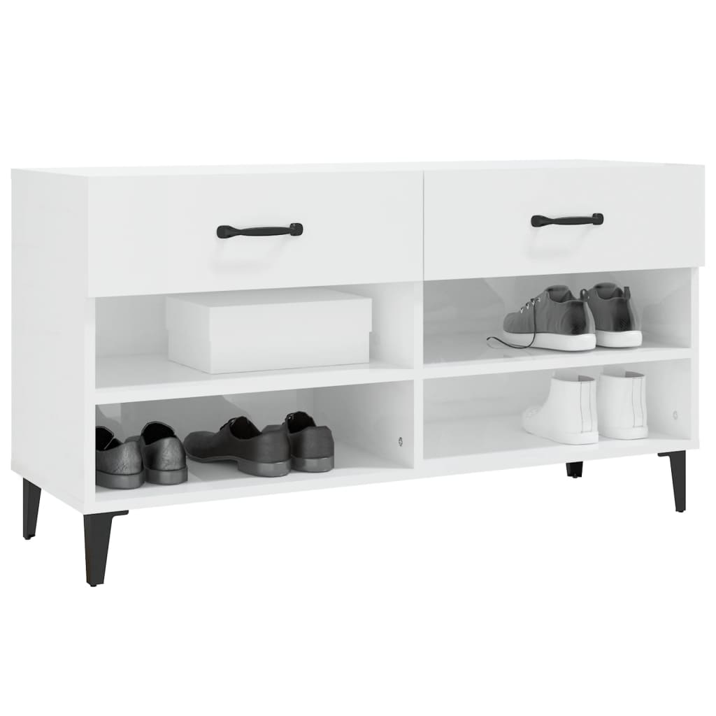 8720287083214_g_en_hd_2 vidaXL Shoe Cabinet High Gloss White 102x35x55 cm Engineered Wood - Image 4