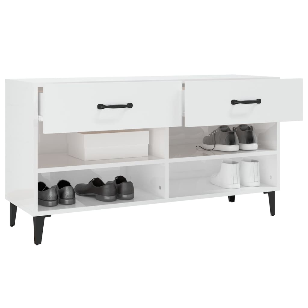 8720287083214_g_en_hd_3 vidaXL Shoe Cabinet High Gloss White 102x35x55 cm Engineered Wood - Image 5