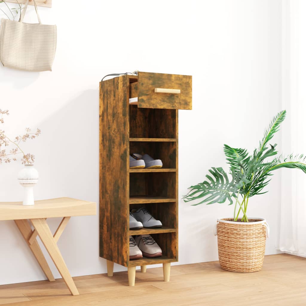 8720287086680_g_en_hd_6 vidaXL Shoe Cabinet Smoked Oak 30x35x105 cm Engineered Wood - Image 9