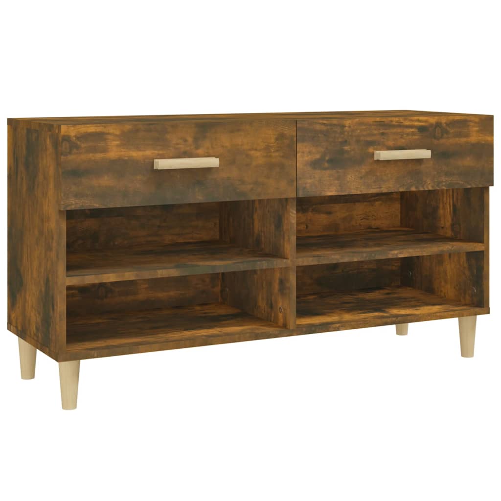 8720287086741_a_en_hd_1 vidaXL Shoe Cabinet Smoked Oak 102x35x55 cm Engineered Wood - Image 2
