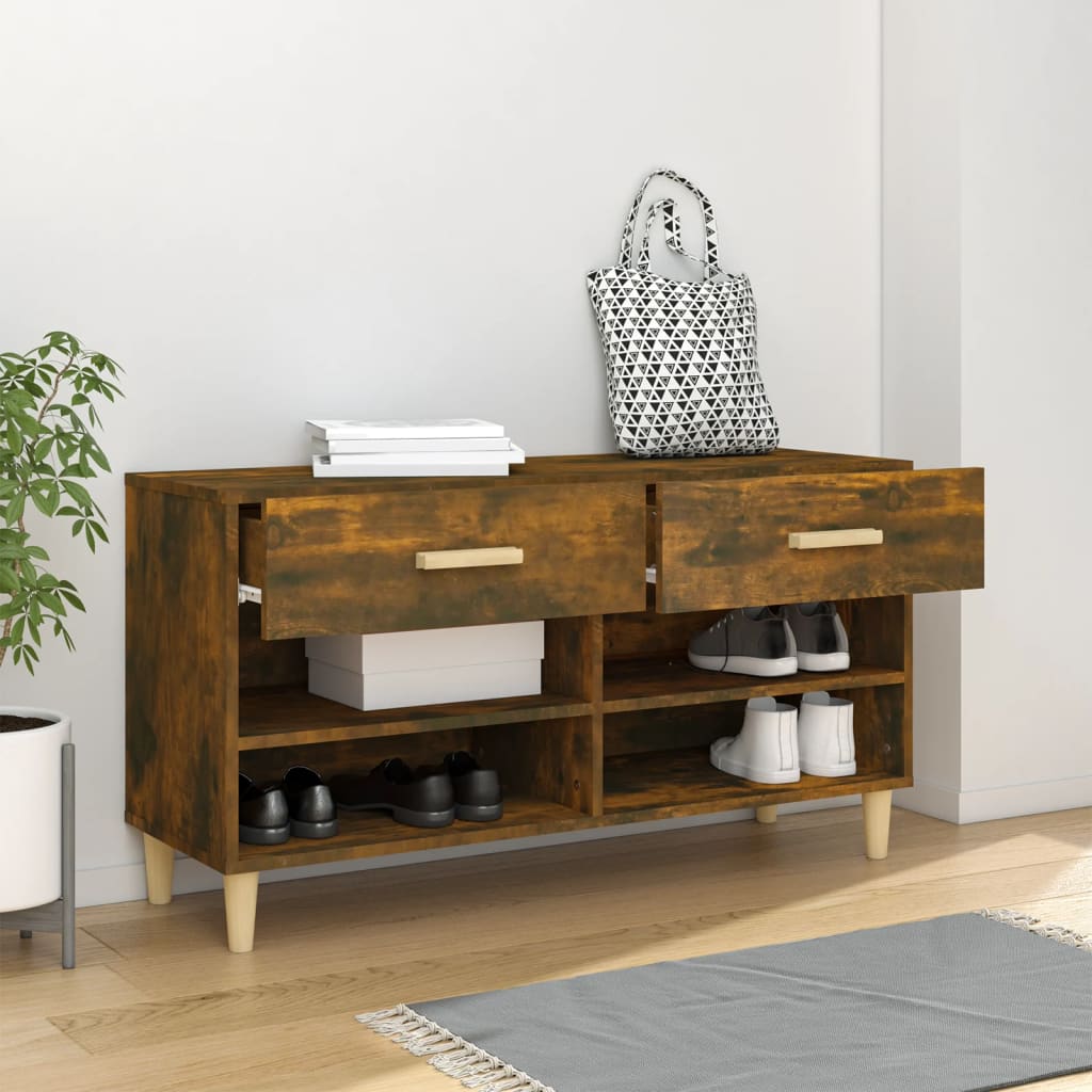 8720287086741_g_en_hd_1 vidaXL Shoe Cabinet Smoked Oak 102x35x55 cm Engineered Wood - Image 3