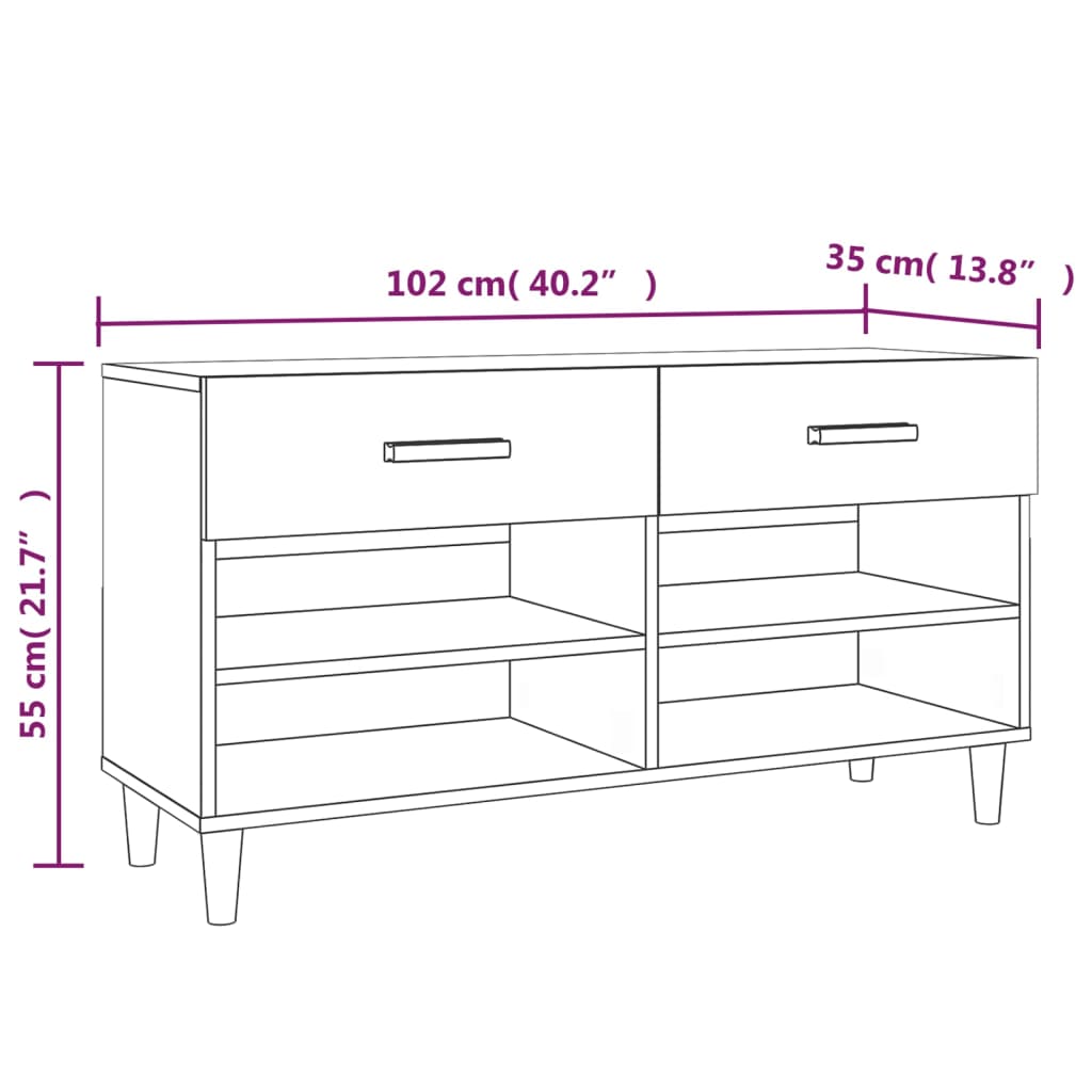 8720287086741_g_en_hd_7 vidaXL Shoe Cabinet Smoked Oak 102x35x55 cm Engineered Wood - Image 9