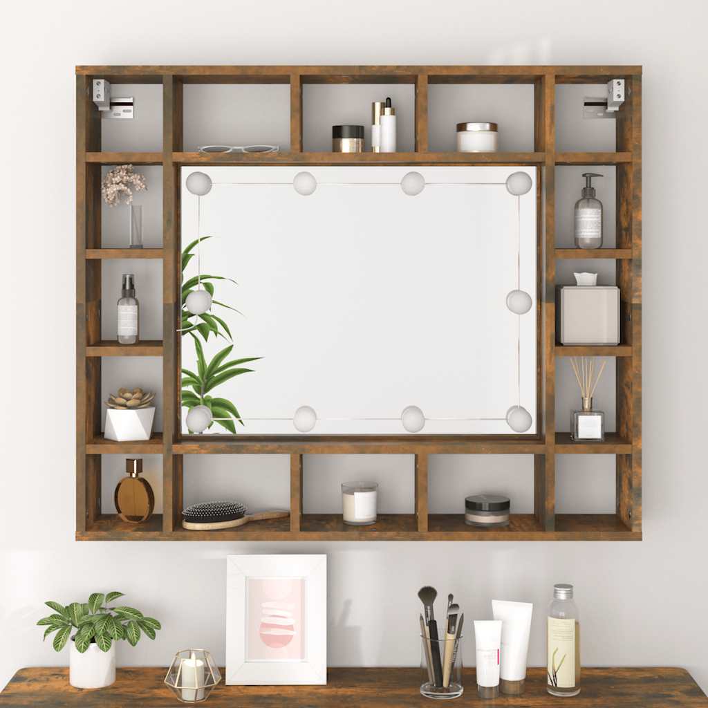 8720287087281_g_en_hd_3 vidaXL Mirror Cabinet with LED Smoked Oak 91x15x76.5 cm - Image 5