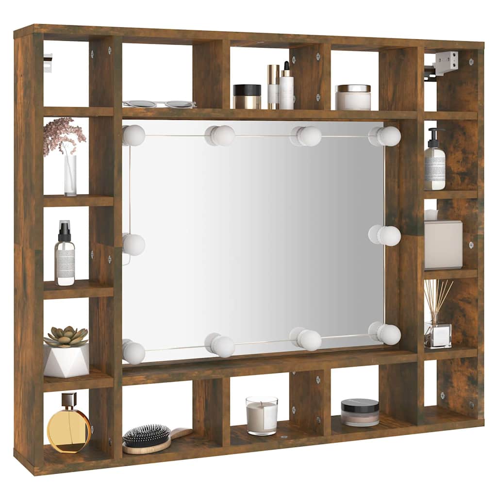 8720287087281_g_en_hd_4 vidaXL Mirror Cabinet with LED Smoked Oak 91x15x76.5 cm - Image 6