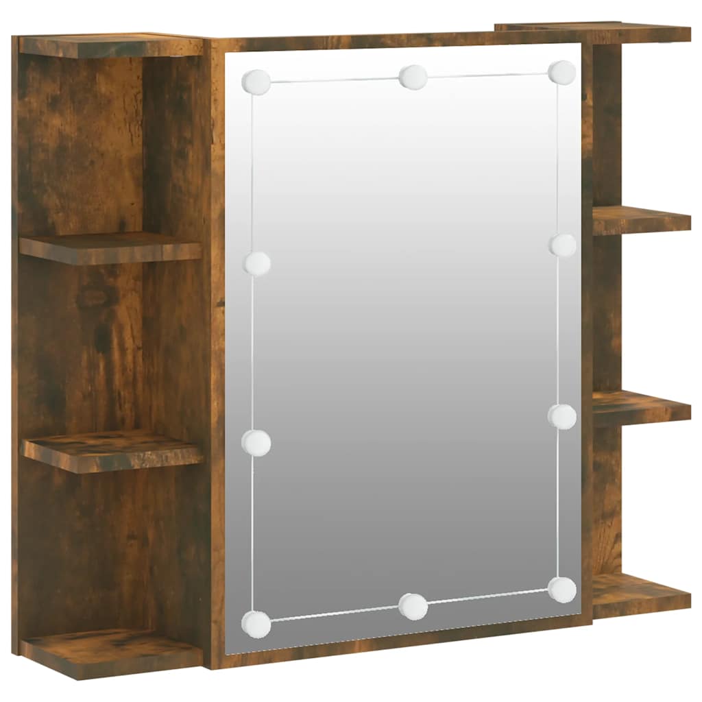 8720287087311_a_en_hd_1 vidaXL Mirror Cabinet with LED Smoked Oak 70x16.5x60 cm - Image 2