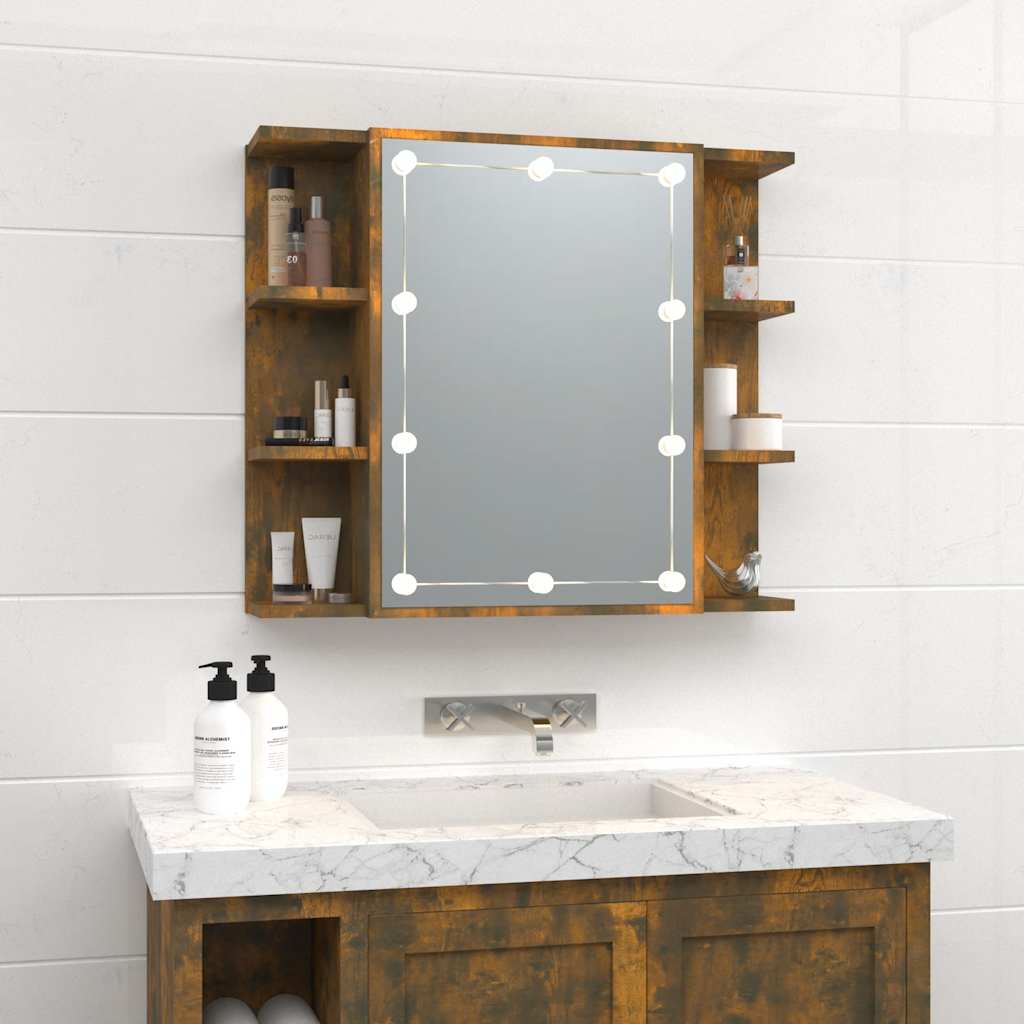 8720287087311_g_en_hd_1 vidaXL Mirror Cabinet with LED Smoked Oak 70x16.5x60 cm - Image 3