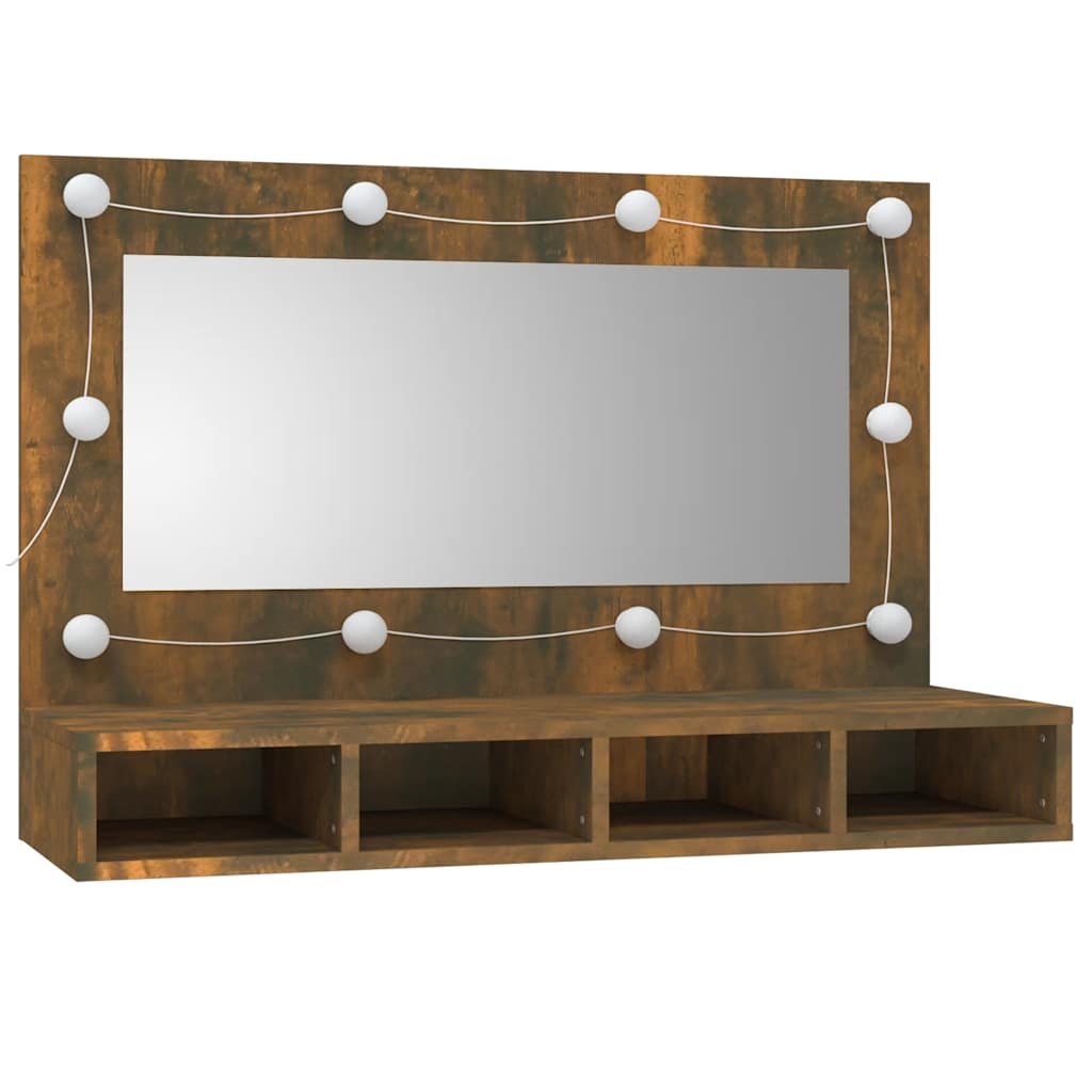 8720287087373_g_en_hd_1 vidaXL Mirror Cabinet with LED Smoked Oak 90x31.5x62 cm - Image 3