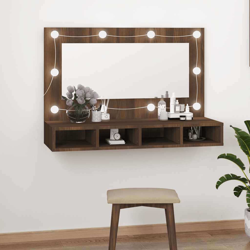8720287087397_g_en_hd_10 vidaXL Mirror Cabinet with LED Brown Oak 90x31.5x62 cm - Image 12
