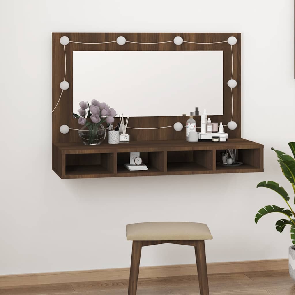 8720287087397_g_en_hd_11 vidaXL Mirror Cabinet with LED Brown Oak 90x31.5x62 cm - Image 13