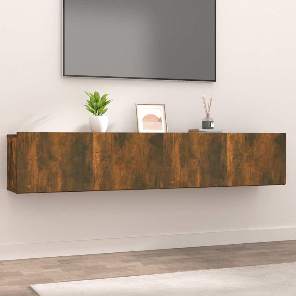 vidaXL TV Cabinets 2 pcs Smoked Oak 80x30x30 cm Engineered Wood