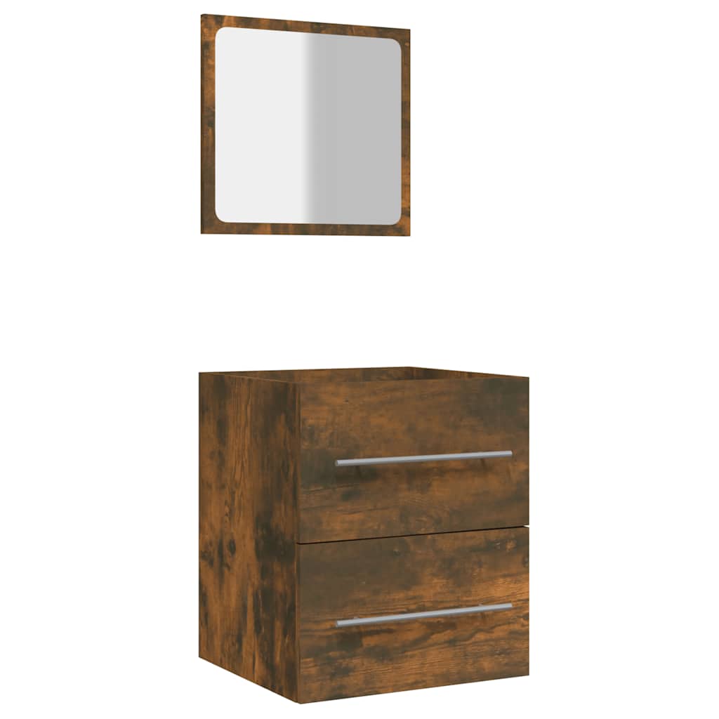 8720287087496_a_en_hd_1 vidaXL Bathroom Cabinet with Mirror Smoked Oak 41x38.5x48 cm - Image 2