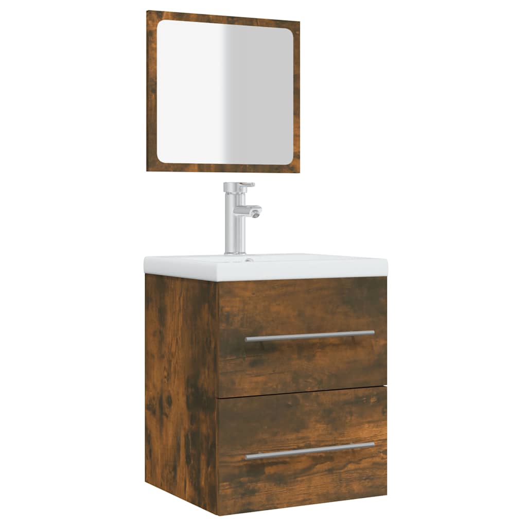 8720287087496_g_en_hd_2 vidaXL Bathroom Cabinet with Mirror Smoked Oak 41x38.5x48 cm - Image 4