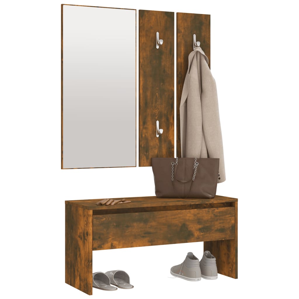 8720287087588_g_en_hd_2 vidaXL Hallway Furniture Set Smoked Oak Engineered Wood - Image 4