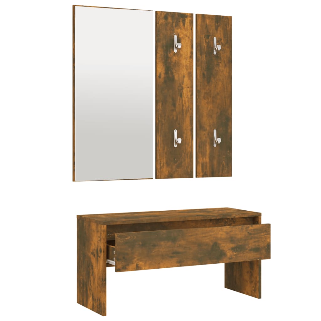 8720287087588_g_en_hd_4 vidaXL Hallway Furniture Set Smoked Oak Engineered Wood - Image 6