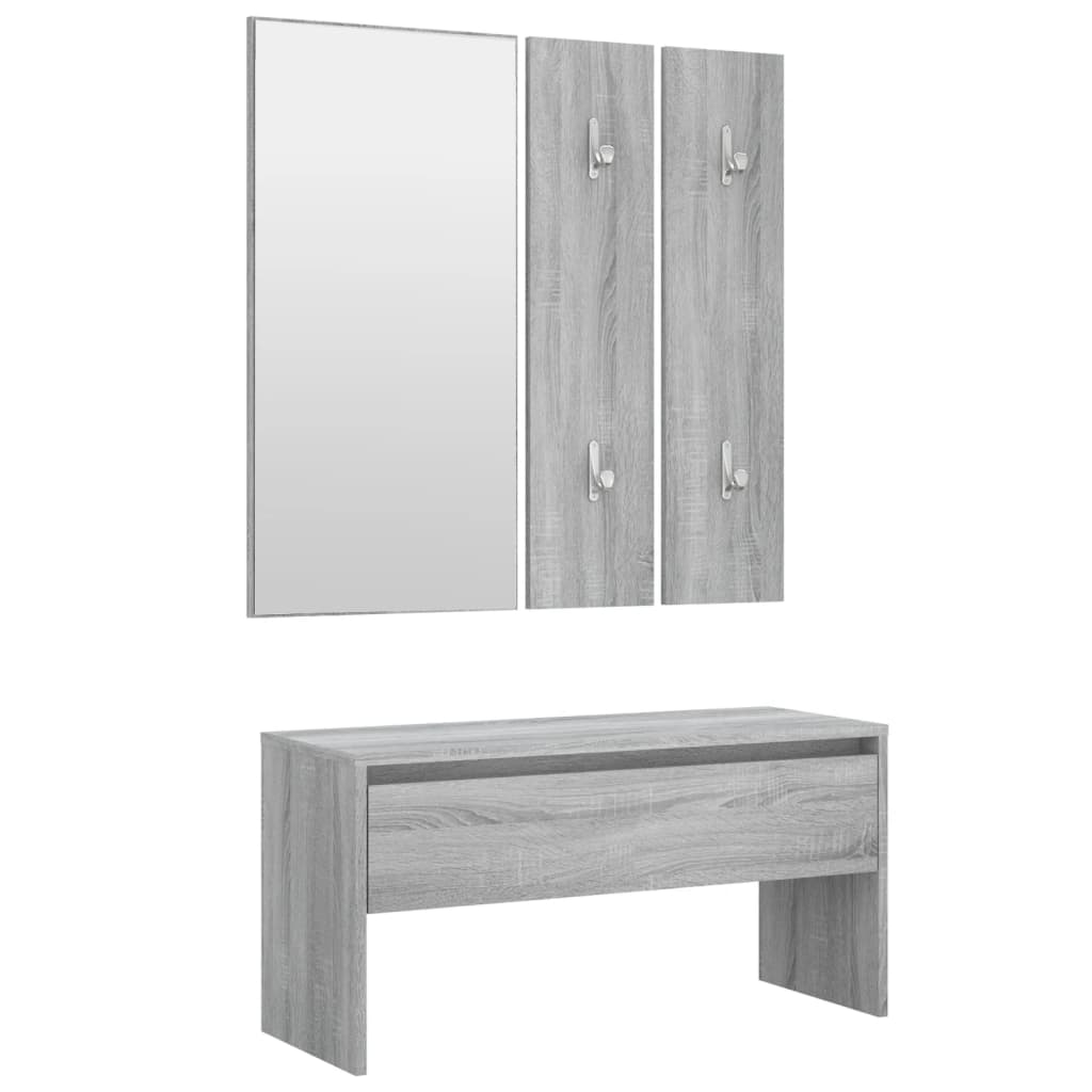 8720287087595_a_en_hd_1 vidaXL Hallway Furniture Set Grey Sonoma Engineered Wood - Image 2