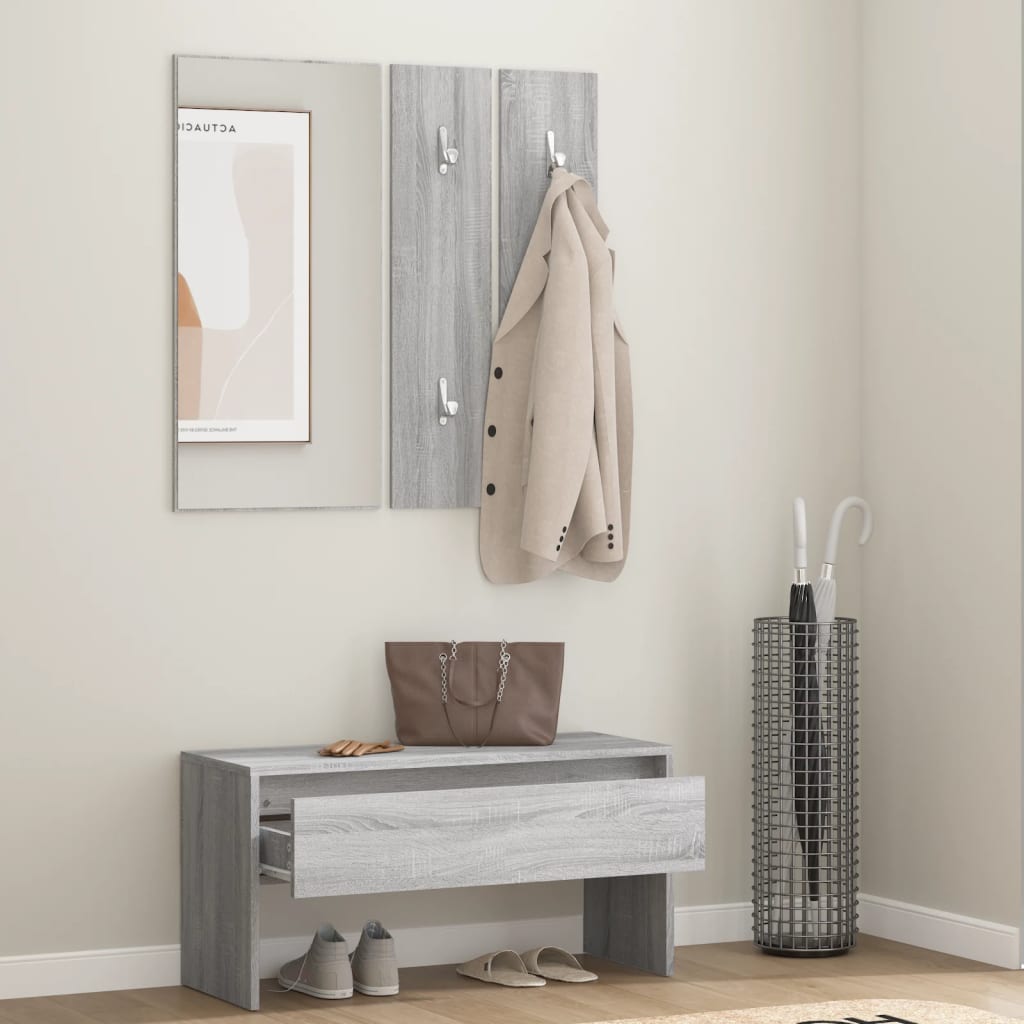 8720287087595_g_en_hd_1 vidaXL Hallway Furniture Set Grey Sonoma Engineered Wood - Image 3