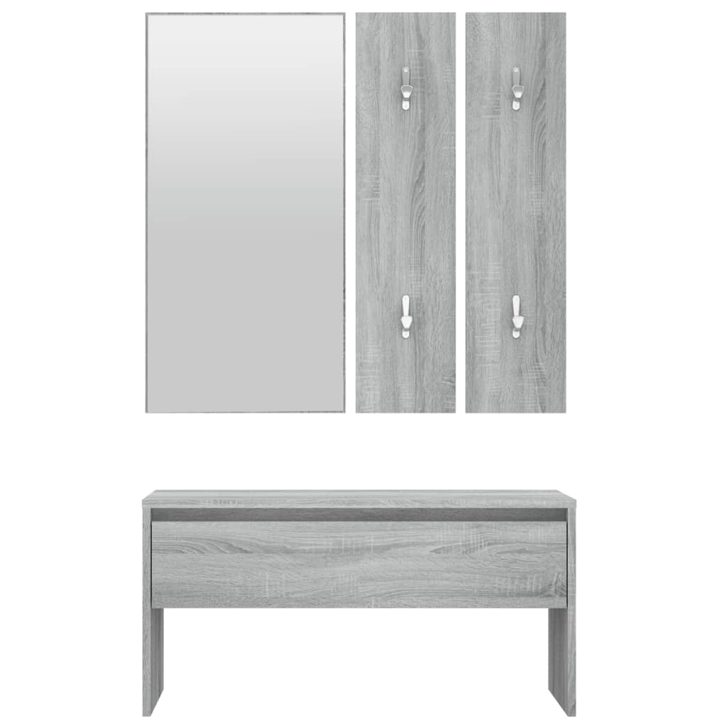 8720287087595_g_en_hd_3 vidaXL Hallway Furniture Set Grey Sonoma Engineered Wood - Image 5