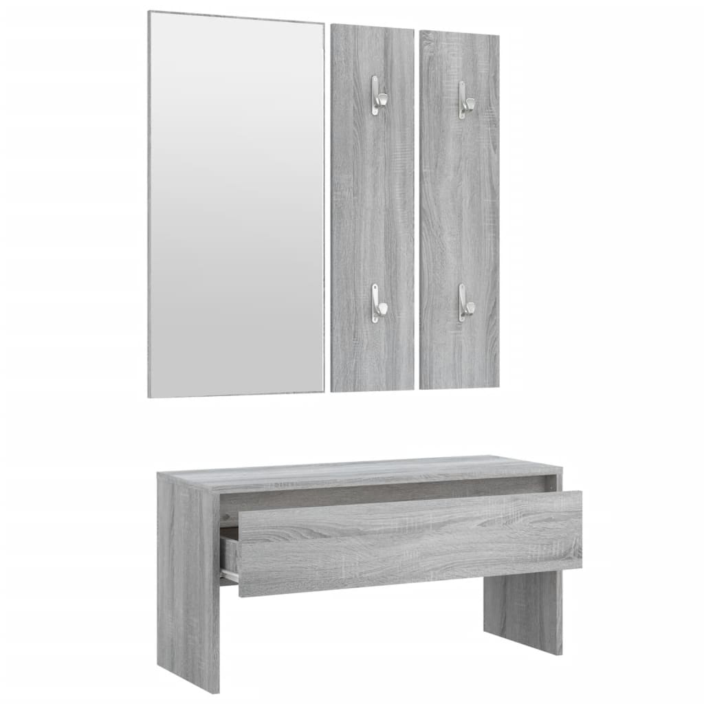 8720287087595_g_en_hd_4 vidaXL Hallway Furniture Set Grey Sonoma Engineered Wood - Image 6