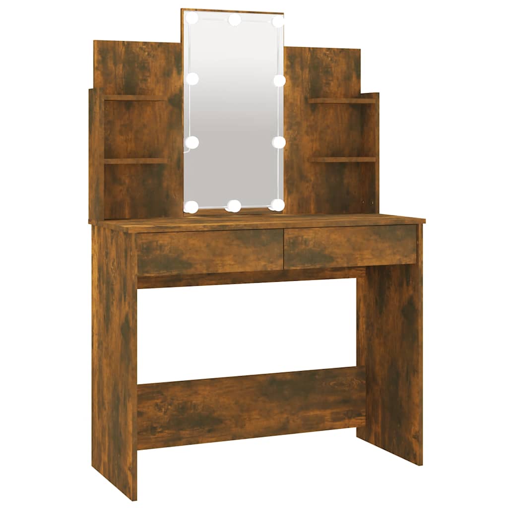 8720287087670_a_en_hd_1 vidaXL Dressing Table with LED Smoked Oak 96x40x142 cm - Image 2