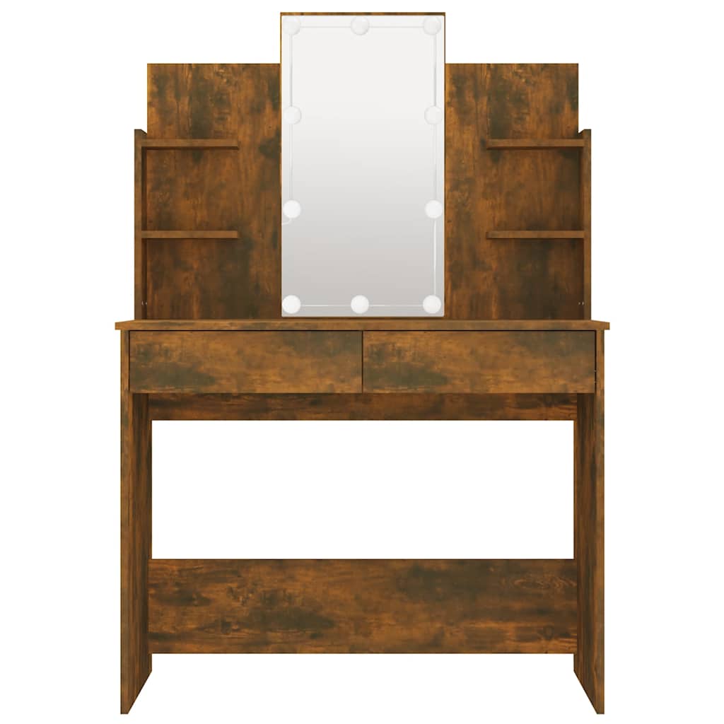 8720287087670_g_en_hd_3 vidaXL Dressing Table with LED Smoked Oak 96x40x142 cm - Image 6