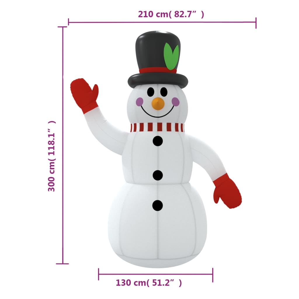 8720287088479_g_en_hd_10 vidaXL Christmas Inflatable Snowman with LEDs 300 cm - Image 12
