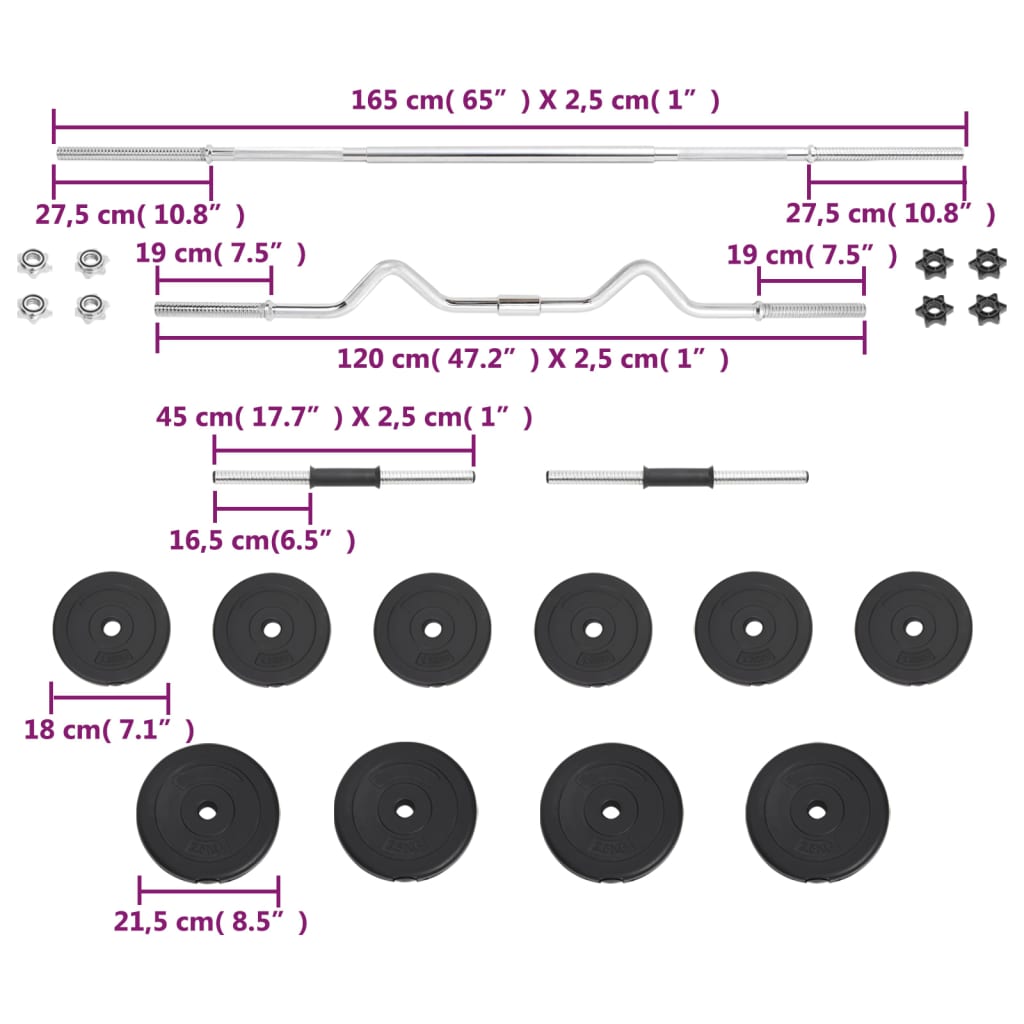 8720287088646_g_en_hd_10 vidaXL Barbell and Dumbbell Set 30 kg - Image 11