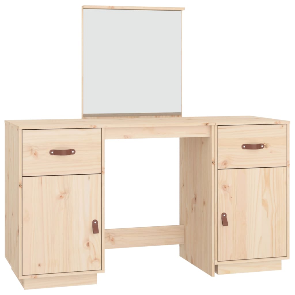 8720287088820_a_en_hd_1 vidaXL Dressing Table Set with a Mirror Solid Wood Pine - Image 2