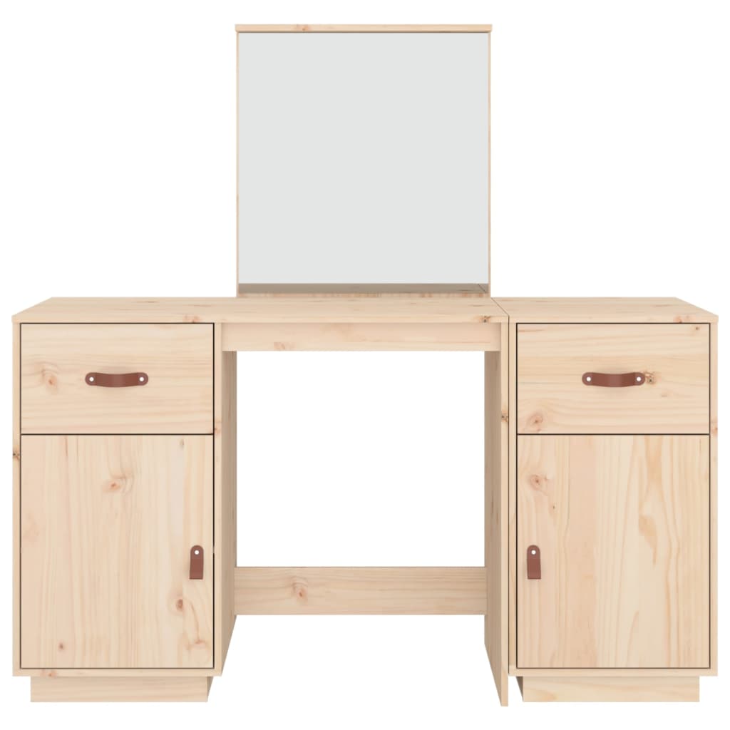 8720287088820_g_en_hd_4 vidaXL Dressing Table Set with a Mirror Solid Wood Pine - Image 7